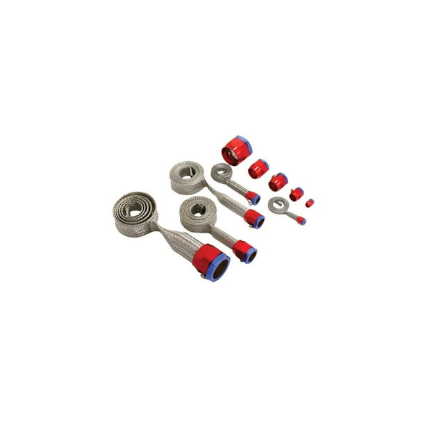 With Red//Blue Clamps Stainless Steel Ecklers Premier Quality Products 33-261357 Camaro Hose Cover Kit Universal